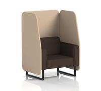 Brixworth 1 Seater Open Booth With Black Legs In Synergy Fabric - Affix Panels And Wed Sofa