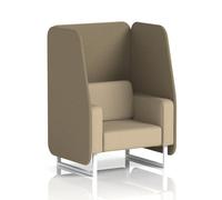 Brixworth 1 Seater Open Booth With White Legs In Main Line Flax Fabric - Bank Panels And Upminster Sofa