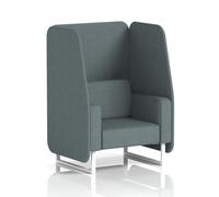 Brixworth 1 Seater Open Booth With White Legs In Main Line Flax Fabric - Westminster Panels And Sofa