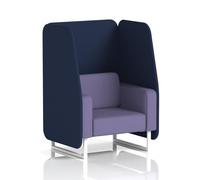 Brixworth 1 Seater Open Booth With White Legs In Synergy Fabric - Alike Panels And Order Sofa