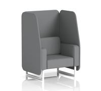 Brixworth 1 Seater Open Booth With White Legs In Synergy Fabric - Partner Panels And Sofa