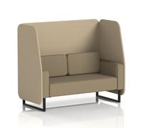 Brixworth 2 Seater Open Booth With Black Legs In Main Line Flax Fabric - Upminster Panels And Bank Sofa