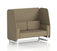 Brixworth 2 Seater Open Booth With White Legs In Main Line Flax Fabric - Bank Panels And Sofa