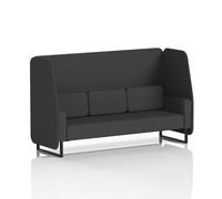 Brixworth 3 Seater Open Booth with Black Legs In Synergy Fabric - Mix Panels and
