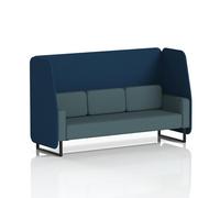 Brixworth 3 Seater Open Booth With Black Legs In X2 Fabric - Calculus Panels And Polygon Sofa