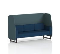 Brixworth 3 Seater Open Booth With Black Legs In X2 Fabric - Polygon Panels And Calculus Sofa