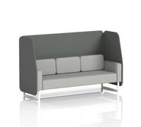 Brixworth 3 Seater Open Booth with White Legs In Sumi Fabric - Kobe Panels and T