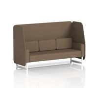 Brixworth 3 Seater Open Booth with White Legs In Sumi Fabric - Osaka Panels and