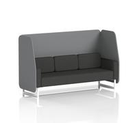 Brixworth 3 Seater Open Booth with White Legs In Synergy Fabric - Partner Panels