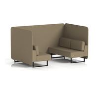Brixworth 4 Seater Bench Booth With Black Legs In Main Line Flax Fabric - Bank Panels And Sofa