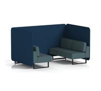 Brixworth 4 Seater Bench Booth With Black Legs In X2 Fabric - Calculus Panels And Polygon Sofa