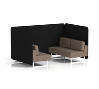 Brixworth 4 Seater Bench Booth With White Legs In X2 Fabric - Diameter Panels And Theory Sofa