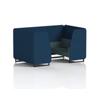 Brixworth 4 Seater Booth With Black Legs In X2 Fabric - Calculus Panels And Polygon Sofa