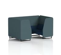 Brixworth 4 Seater Booth With Black Legs In X2 Fabric - Polygon Panels And Calculus Sofa