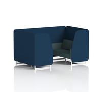 Brixworth 4 Seater Booth With White Legs In X2 Fabric - Calculus Panels And Polygon Sofa