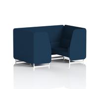 Brixworth 4 Seater Booth With White Legs In X2 Fabric - Calculus Panels And Sofa