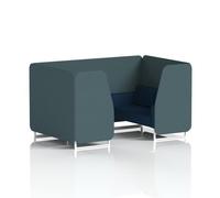 Brixworth 4 Seater Booth With White Legs In X2 Fabric - Polygon Panels And Calculus Sofa