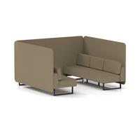 Brixworth 6 Seater Bench Booth With Black Legs In Main Line Flax Fabric - Bank Panels And Sofa