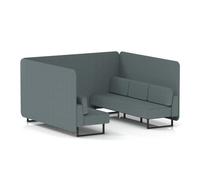 Brixworth 6 Seater Bench Booth With Black Legs In Main Line Flax Fabric - Westminster Panels And Sofa