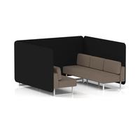 Brixworth 6 Seater Bench Booth With White Legs In X2 Fabric - Diameter Panels And Theory Sofa