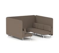 Brixworth 6 Seater Bench Booth With White Legs In X2 Fabric - Theory Panels And Sofa
