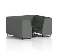Brixworth 6 Seater Booth with Black Legs and Black Table with Black Leg In Sumi