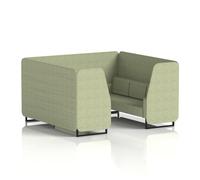 Brixworth 6 Seater Booth With Black Legs In Rivet Fabric - Burnish Panels And Sofa