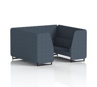 Brixworth 6 Seater Booth With Black Legs In Rivet Fabric - Crucible Panels And Sofa