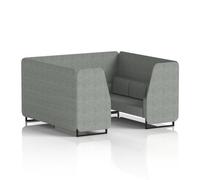 Brixworth 6 Seater Booth With Black Legs In Rivet Fabric - Prime Panels And Sofa
