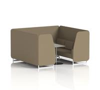 Brixworth 6 Seater Booth with White Legs and Grey Table with Silver Leg In Main