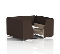Brixworth 6 Seater Booth With White Legs And White Table With Silver Leg In Synergy Fabric - Wed Panels And Affix Sofa