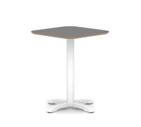 Brixworth 600mm Square Coffee Table Black Top White Leg Cross Base Medium