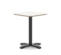 Brixworth 600mm Square Coffee Table White Top Black Leg Cross Base Medium