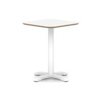 Brixworth 600mm Square Coffee Table White Top White Leg Cross Base Medium