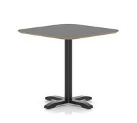 Brixworth 800mm Square Coffee Table Black Top Black Leg Cross Base Medium