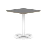 Brixworth 800mm Square Coffee Table Black Top White Leg Cross Base Medium