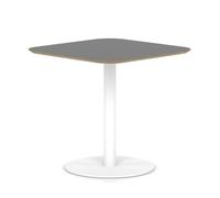 Brixworth 800mm Square Coffee Table Black Top White Leg Disc Base Medium