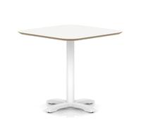 Brixworth 800mm Square Coffee Table White Top White Leg Cross Base Medium