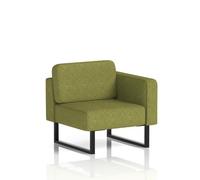Brixworth Modular Seating Left Unit With Black Legs In Rivet Fabric - Olive