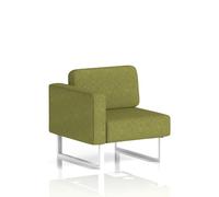 Brixworth Modular Seating Right Unit With White Legs In Rivet Fabric - Olive