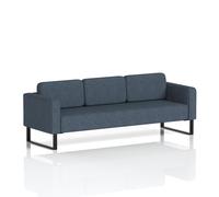 Brixworth Sofa 3 Seater With Black Legs In Rivet Fabric - Crucible