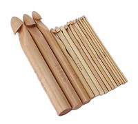 Briyaui Bamboo Crochet Hooks Set for Large Projects | Ergonomic design, various sizes 15mm-25mm, ideal for knitting, perfect for beginners, great for projects