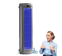 Brizaac Cooling Ace Portable Air Conditioner Fan, Qinux BrizaAC Quiet Desk Cooling Fan with 3 Speeds, Rechargeable 2000mAh Battery, USB Powered, Mini Tower Fan for Office Home Travel (Blue)