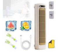 Brizac AC, Qinux Brizaac, Briza Portable Air Conditioner, with Hook Dust Brush Rag, Silent and Energy-Saving, Wall-Mountable Design, Three Speed Modes, Rechargeable, Suitable For Bedroom/Office(Aprico