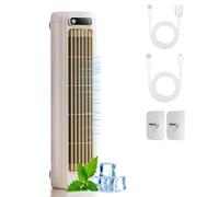 Brizac Air Conditioner, 3 Speeds Small Portable Air Conditioner With extension cord, USB Rechargeable Mini Air, No Drilling Wall Mounted Electric Fan for Desk Bedroom Office (White)