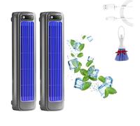 Brizac Air Conditioner, Qinux Brizaac Portable Air Conditioner, Sherum Cooling Ace, Briza Cool Air Cooler, Quiet With 3 Speeds, Fan Bladeless, Desk Fan For Bedroom Office Home (blue*2)