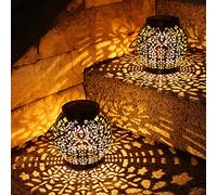 BrizLabs Solar Lanterns Outdoor Garden, 2 Pack Hanging Solar Lights Outside LED Lantern Waterproof Garden Ornaments Lamp for Patio Balcony Lawn Yard Pathway Table Decor, Gifts for Women Mum Grandma