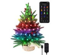 Brizled 2FT Mini Christmas Tree with 75 LED Smart RGB Color Changing Lights,159+ Preset Senses with DIY, App/Voice Control, 16 Million Colors, Music Sync for Holiday Halloween Xmas Party Decorations