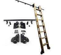 BRJOY Sliding Ladder Kit Rolling Library Rail Track Heavy Duty Slide Rails | Ladders for Bookshelf Warehouse Bar Closet Set Mobile Hardware (Without Ladder), Onecolor, 13ft/400cm