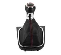 Brjtdvh Gear Shift Knob Lever for VW for Rabbit for Golf for Jetta 5/6 Speed Car Accessories Gear Shift Knob Leather Manual Stick Handball Gearknob(Red 5 Speed)